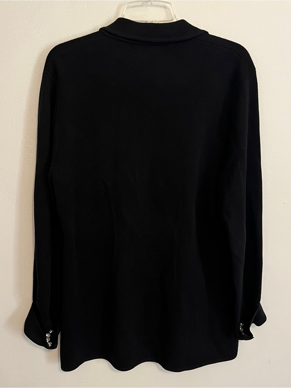Lauren Ralph Lauren 100% Cotton Classic Crest Blazer Cardigan w Pockets Black - Picture 2 of 11